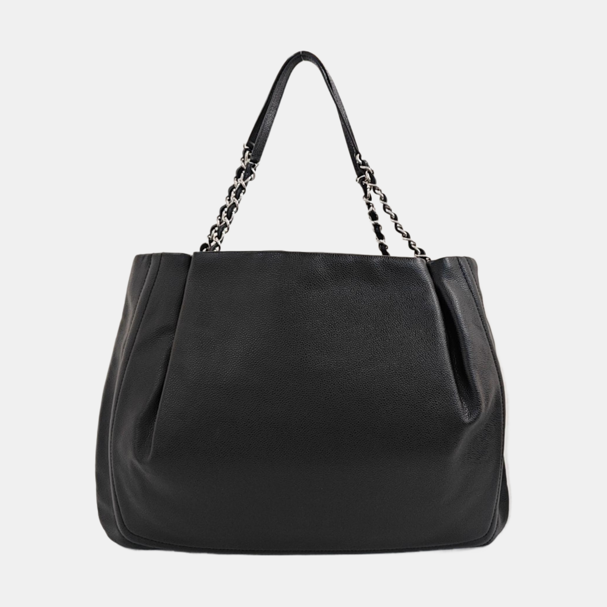 Grained Calfskin Tote Bag Black