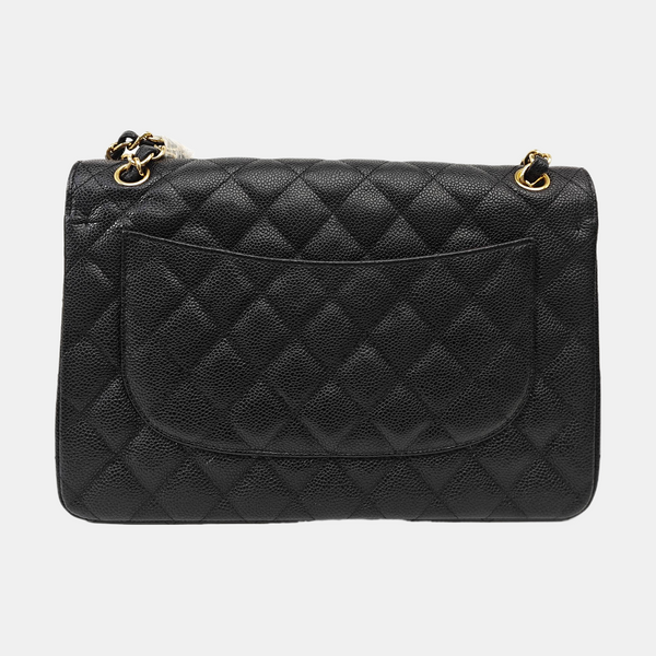 CLASSIC FLAP Jumbo Quilted Grained Calfskin Black
