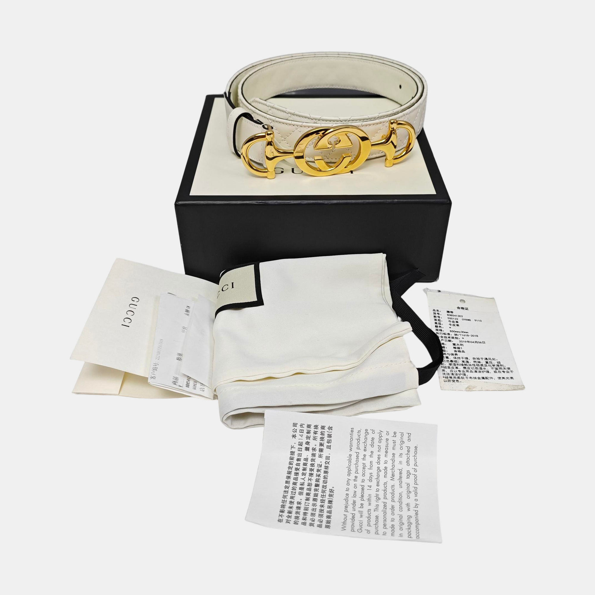 Leather Belt White