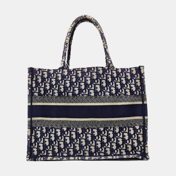 Book Tote Medium Oblique Canvas Blue