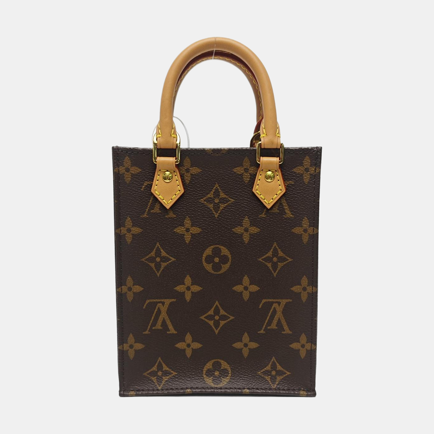 SAC PLAT Mini Monogram Coated Canvas Brown