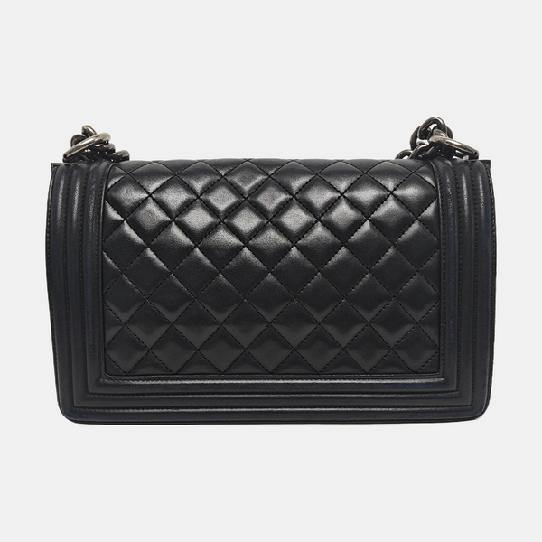 BOY CHANEL Medium Quilted Lambskin Black
