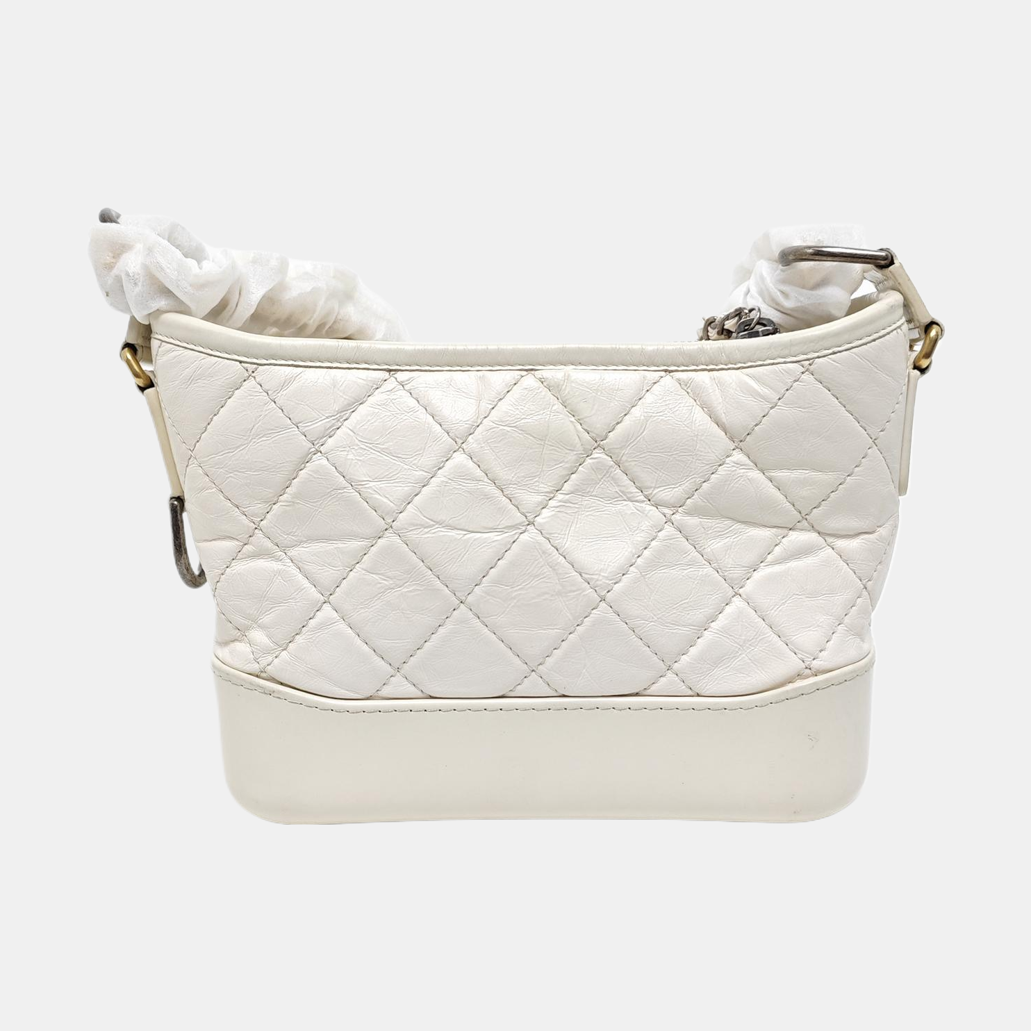 Authenticated pre-owned  GABRIELLE Small Quilted Calfskin White - Shoulder Bag at Looply