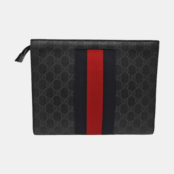 GG Supreme Monogram Coated Canvas Gray