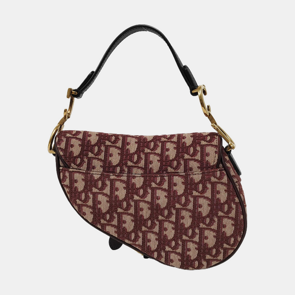 Authenticated pre-owned  Saddle Mini Oblique Canvas Red - Shoulder Bag at Looply