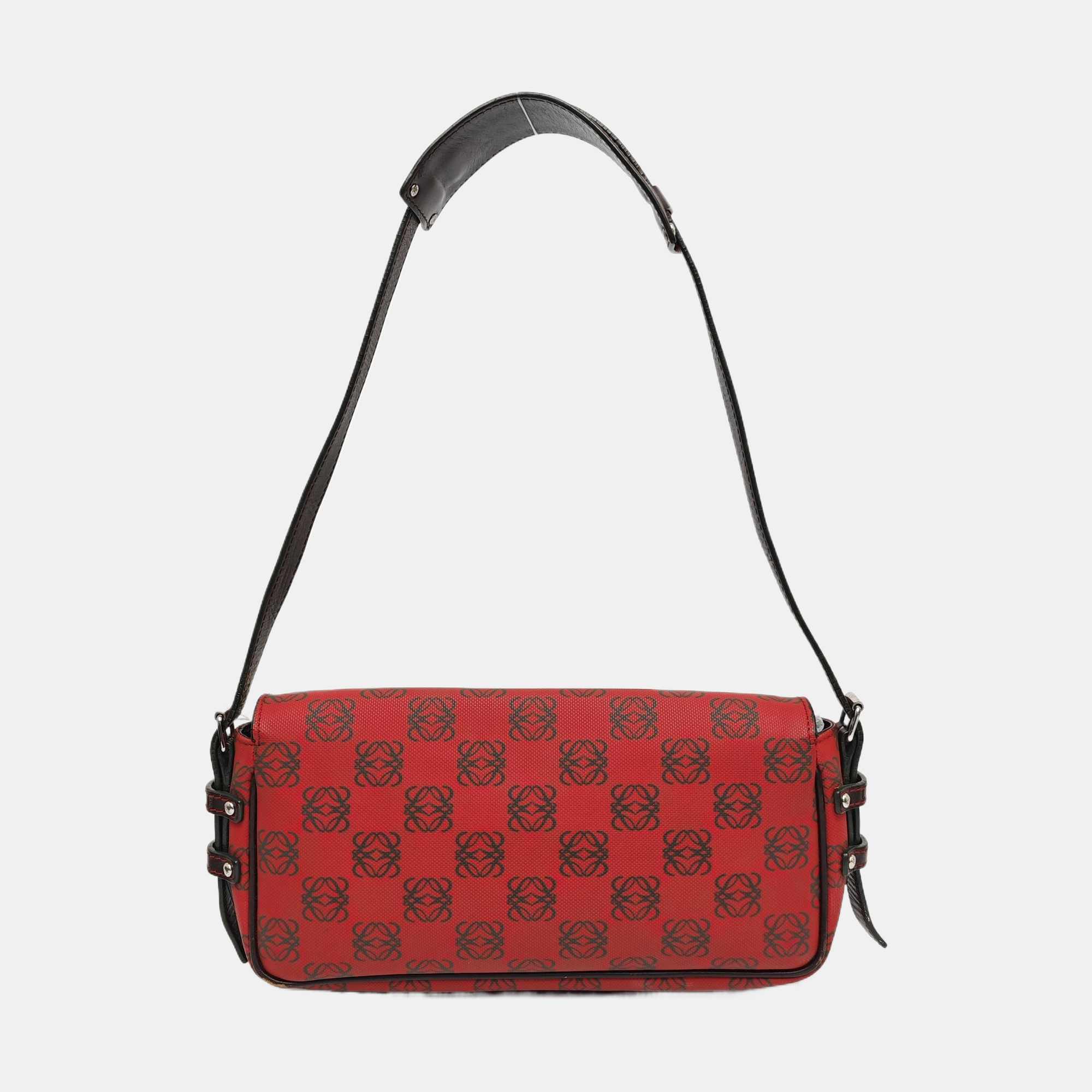 Monogram Coated Canvas Shoulder Bag Red