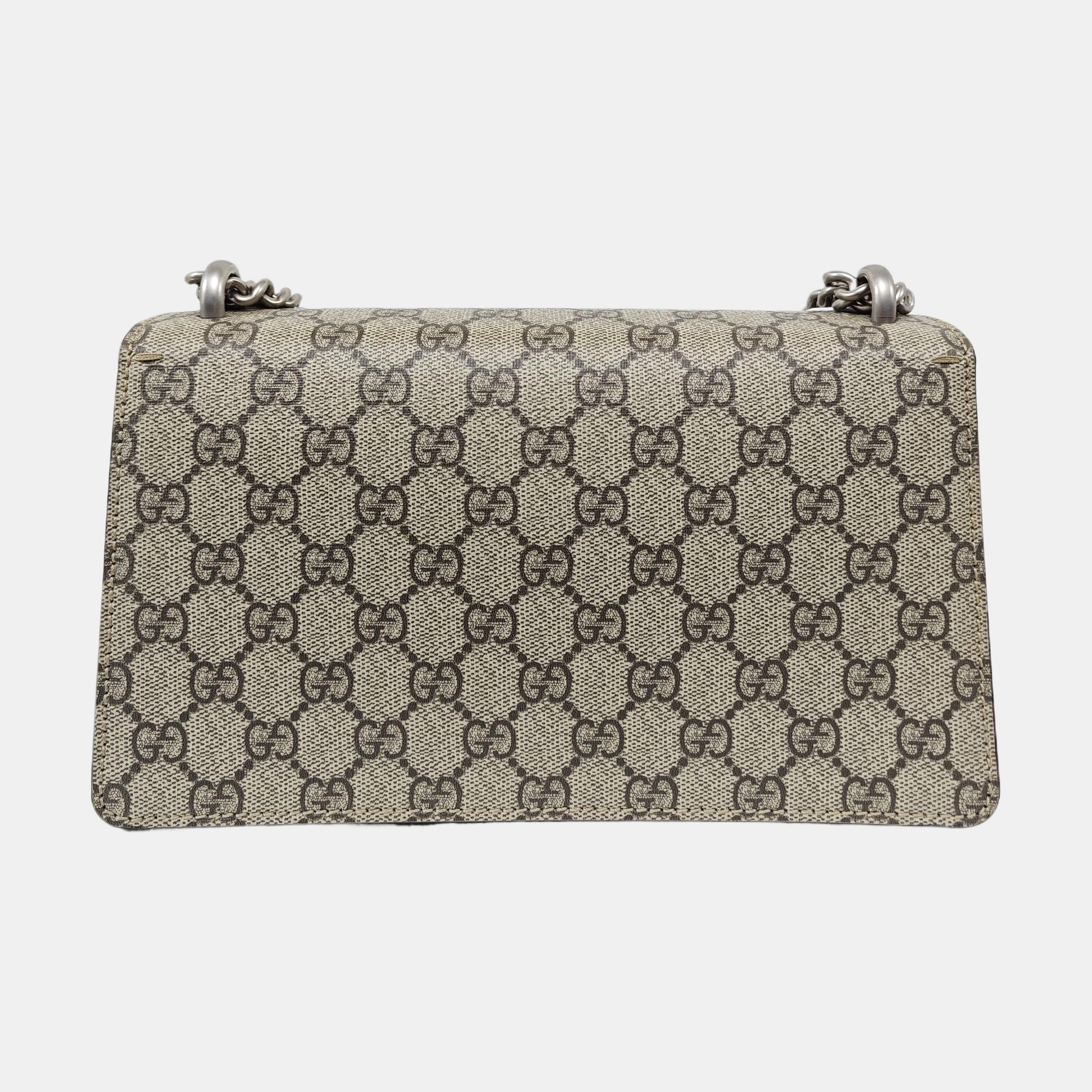 Dionysus Small Monogram Coated Canvas Beige