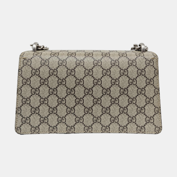 Dionysus Small Monogram Coated Canvas Beige