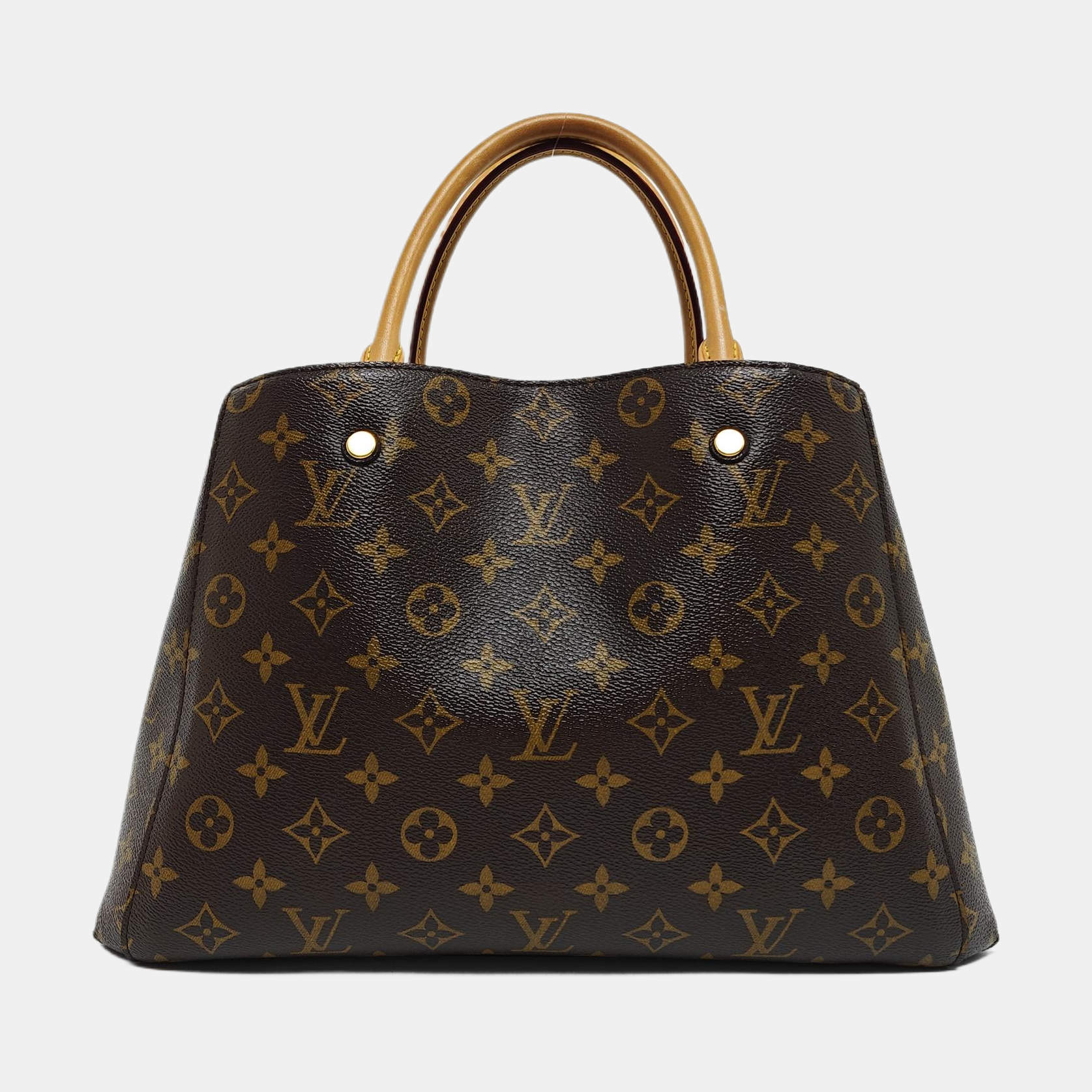 MONTAIGNE GM Monogram Coated Canvas Brown