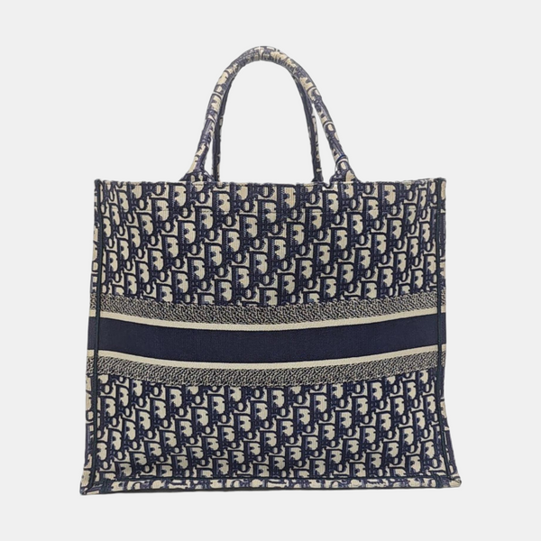 Book Tote Large Oblique Canvas Blue