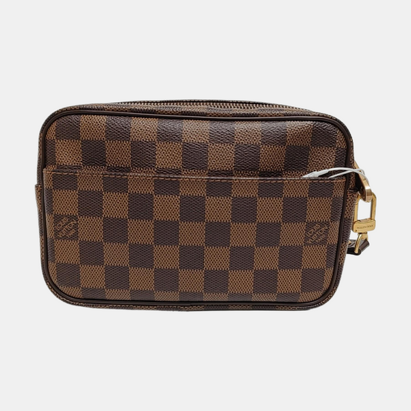 MACAO Damier Ebene Coated Canvas Brown