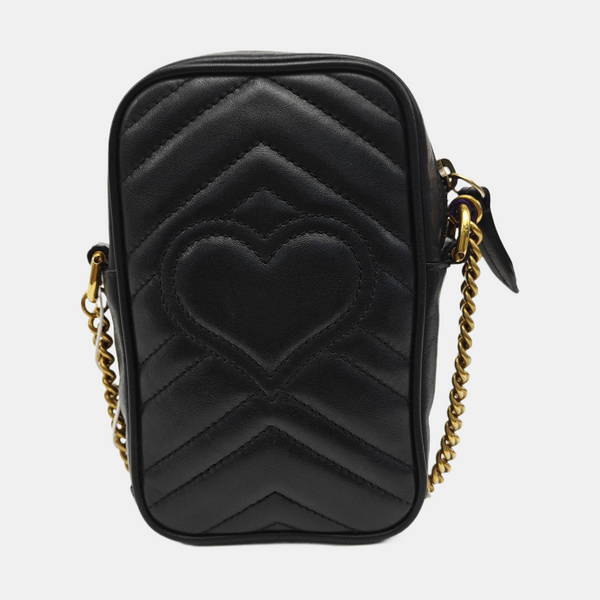 GG Marmont Mini Quilted Calfskin Black