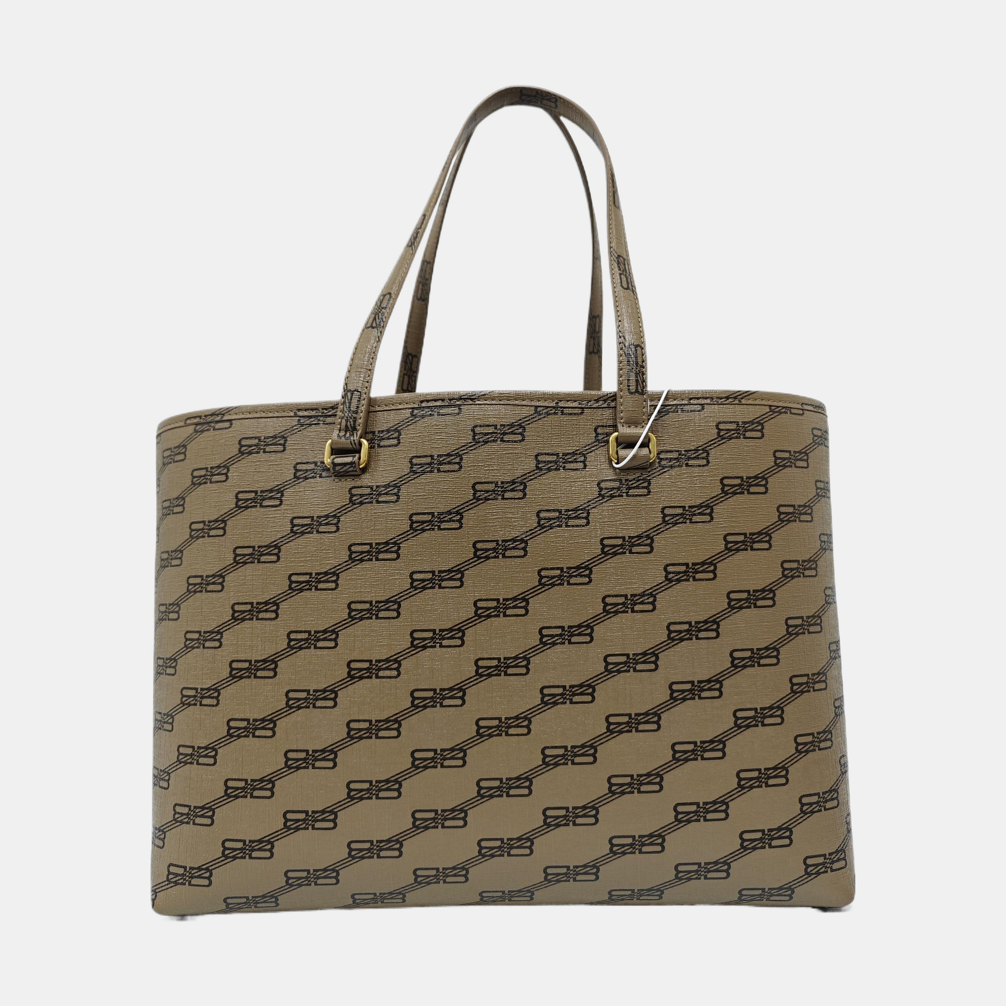 Coated Canvas Tote Bag Brown