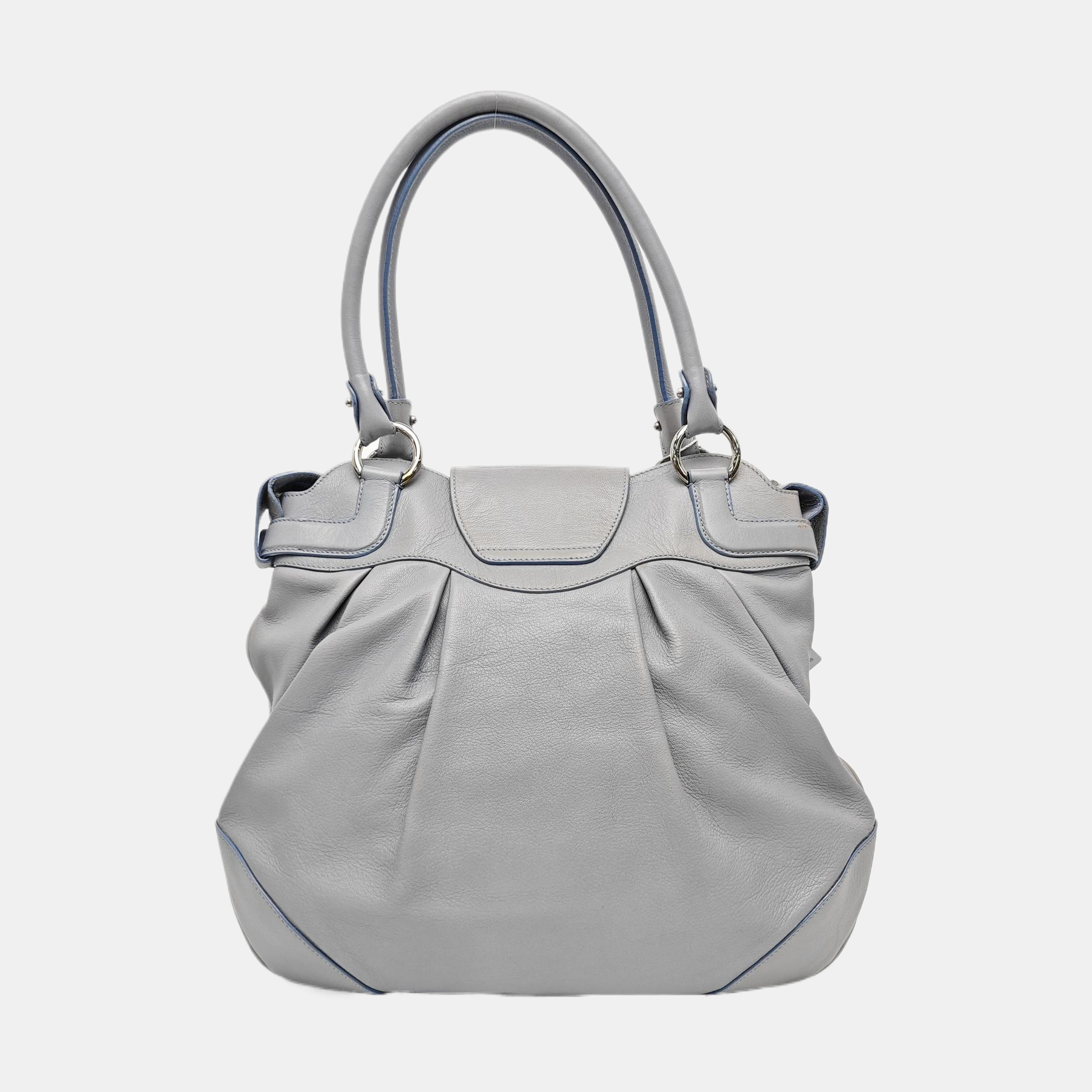 Calfskin Top Handle Bag Blue