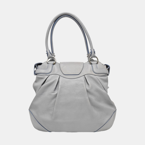 Calfskin Top Handle Bag Blue