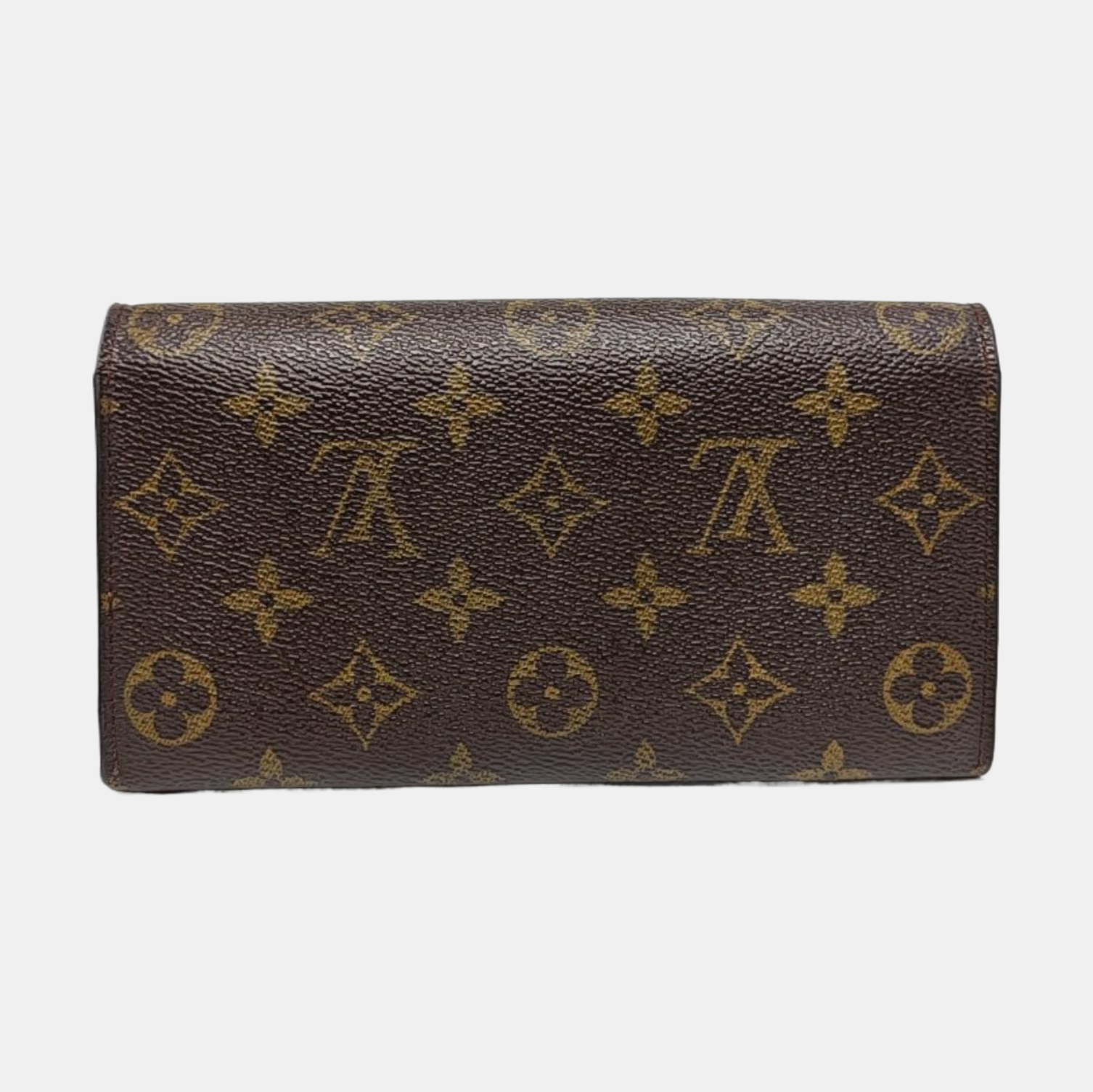PORTE MONNAIE Monogram Coated Canvas Brown Wallet