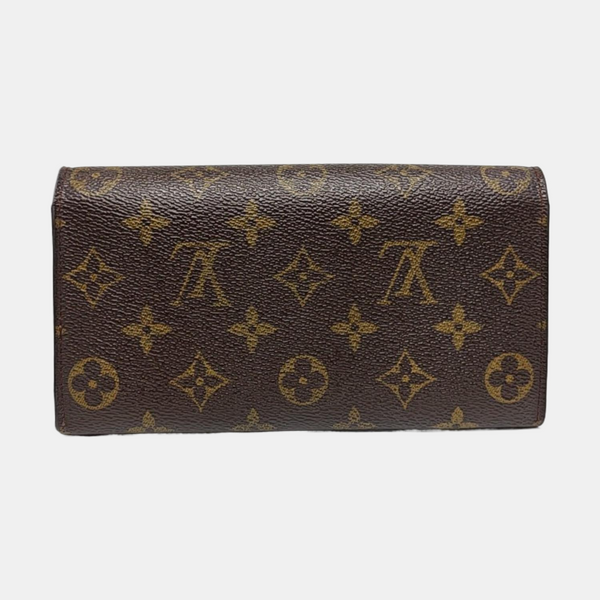 PORTE MONNAIE Monogram Coated Canvas Brown Wallet