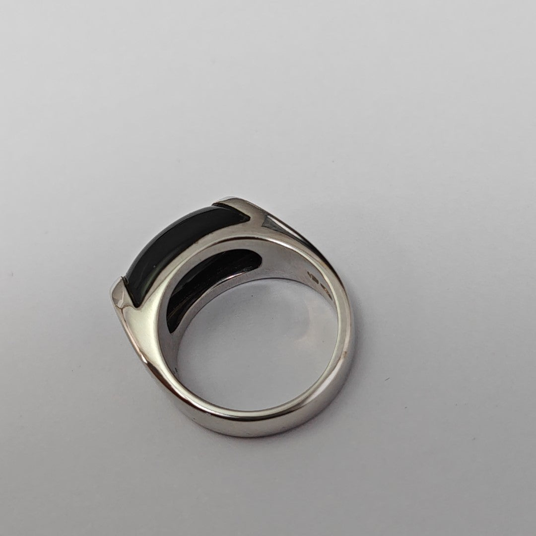 MVSA 18k White Gold Silver Ring EU 49