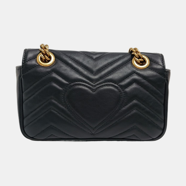 GG Marmont Small Quilted Calfskin Black