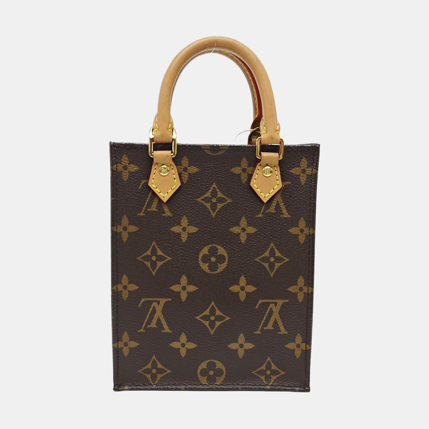SAC PLAT Mini Monogram Coated Canvas Brown