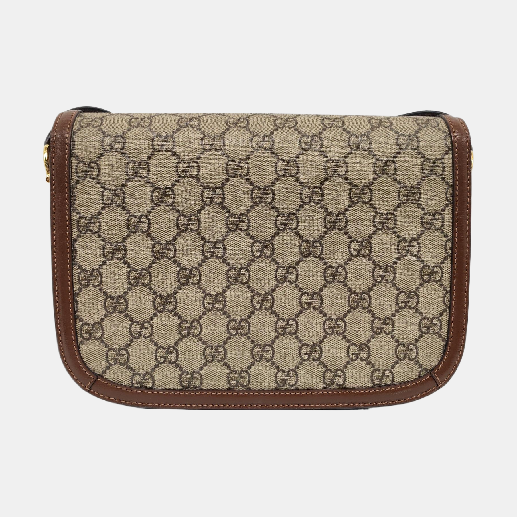 Horsebit 1955 Medium Monogram Coated Canvas Beige