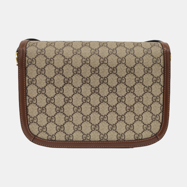 Horsebit 1955 Medium Monogram Coated Canvas Beige