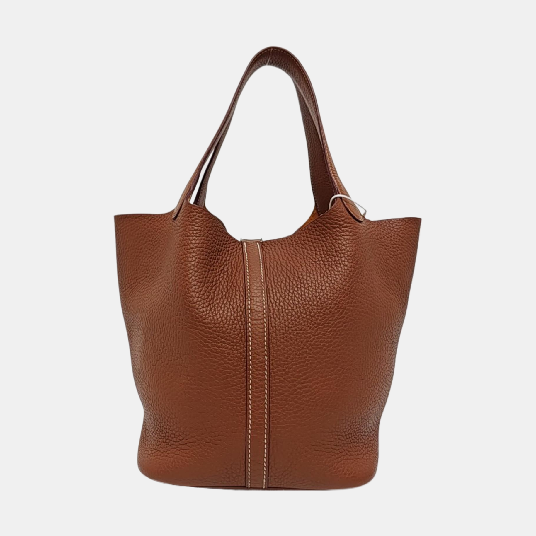 Authenticated pre-owned  Picotin Lock 22 Clemence Brown - Bucket Bag at Looply