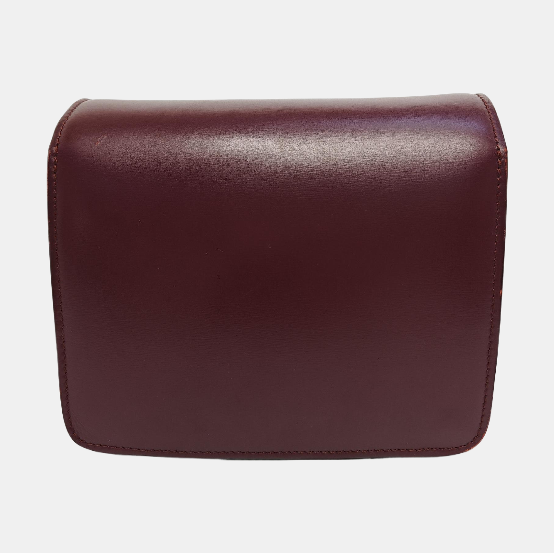 Authenticated pre-owned  CLASSIC BOX Mini Calfskin Burgundy - Shoulder Bag at Looply