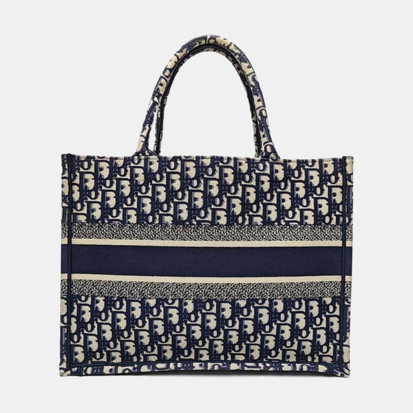 Book Tote Medium Oblique Canvas Blue