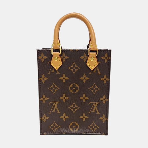 SAC PLAT Mini Monogram Coated Canvas Brown