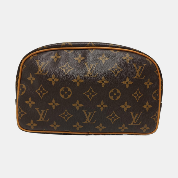 Monogram Coated Canvas Clutch 25 Brown