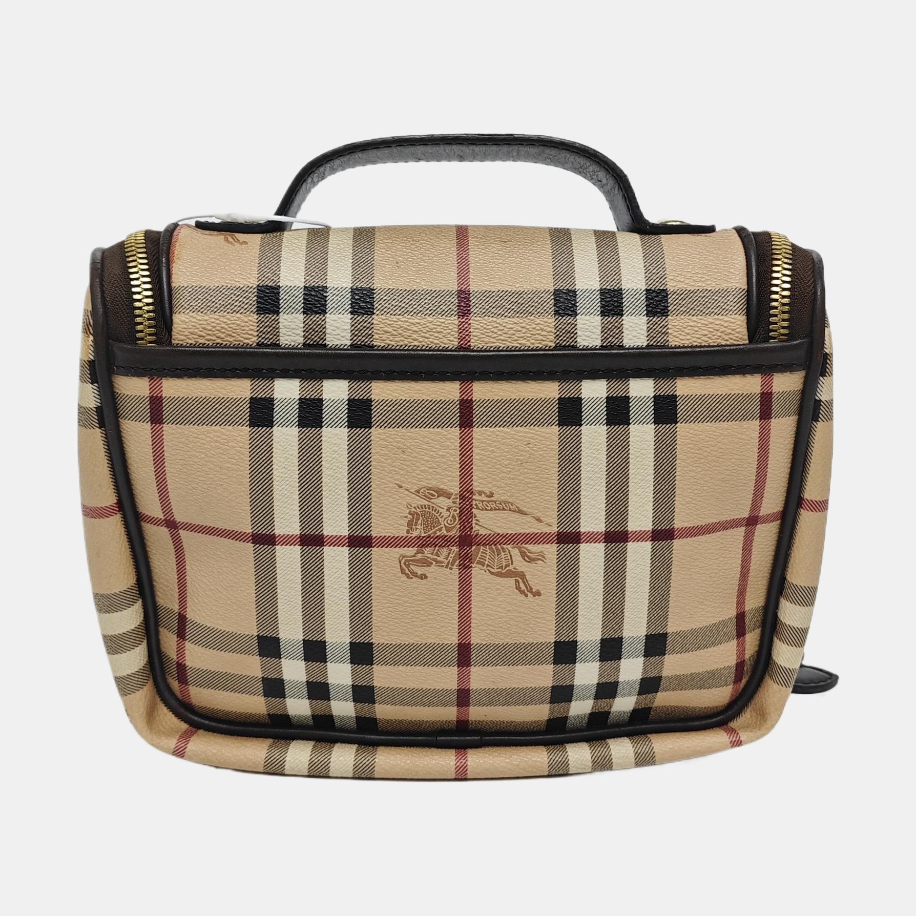 Coated Canvas Top Handle Bag Beige