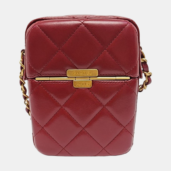 Quilted Lambskin Shoulder Bag Red