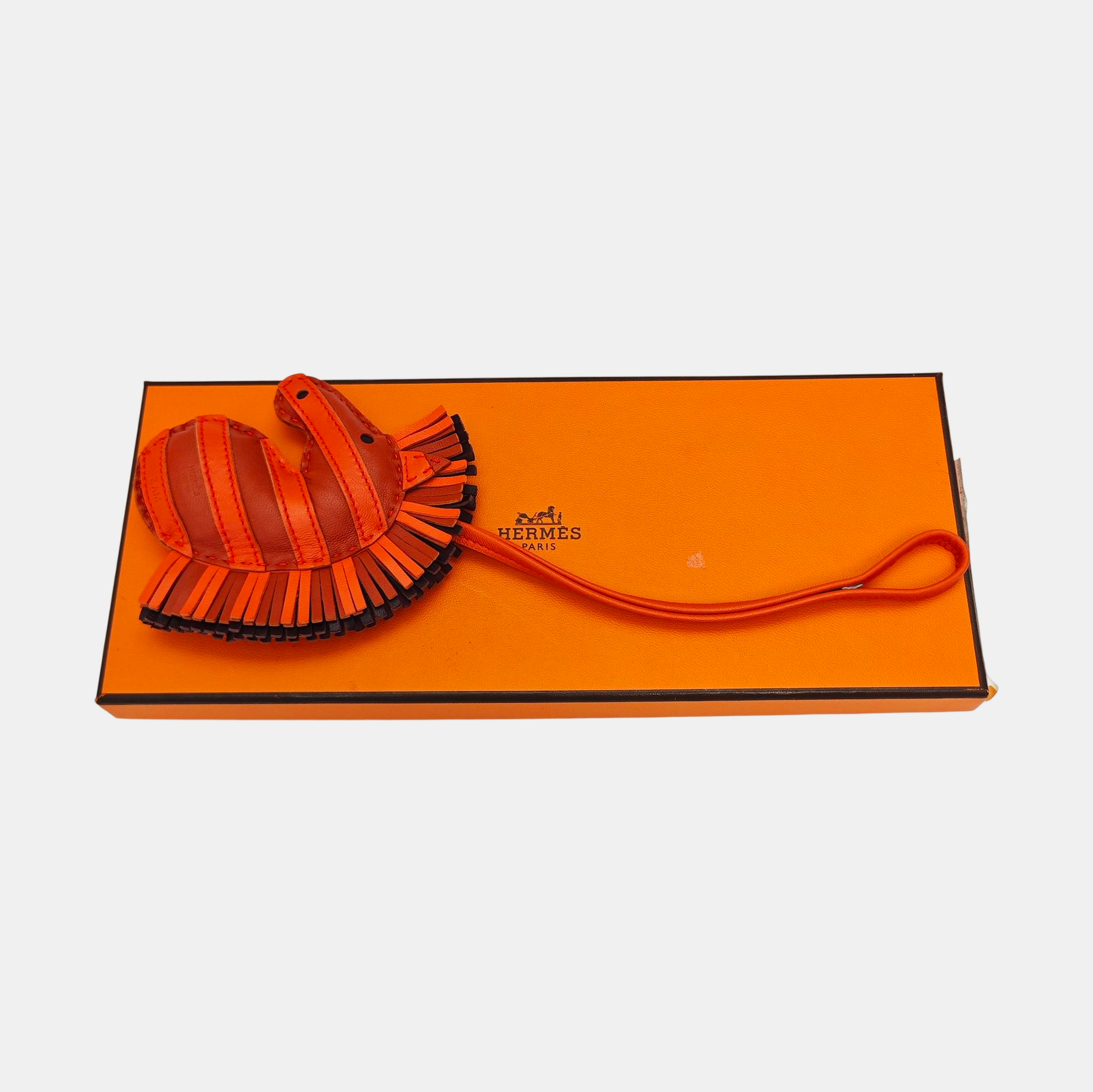 Leather Bag Charm Orange