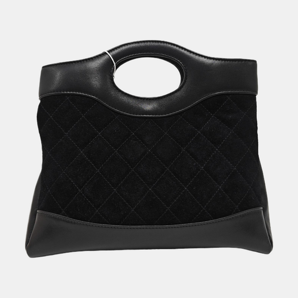 CHANEL 31 Mini Quilted Suede Black