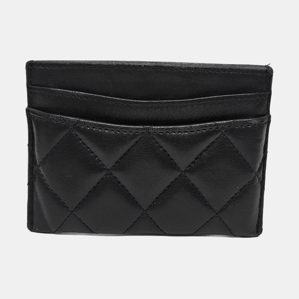 CLASSIC FLAP Quilted Lambskin Black Card Holder