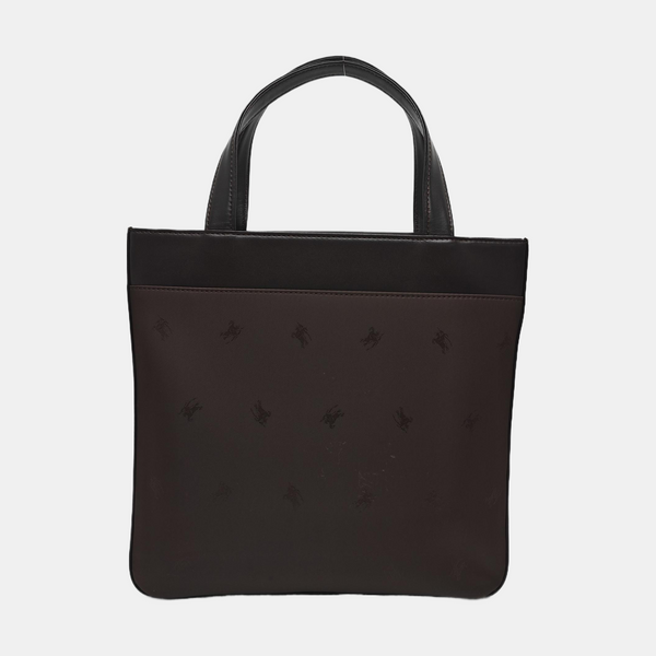 Fabric Top Handle Bag Brown