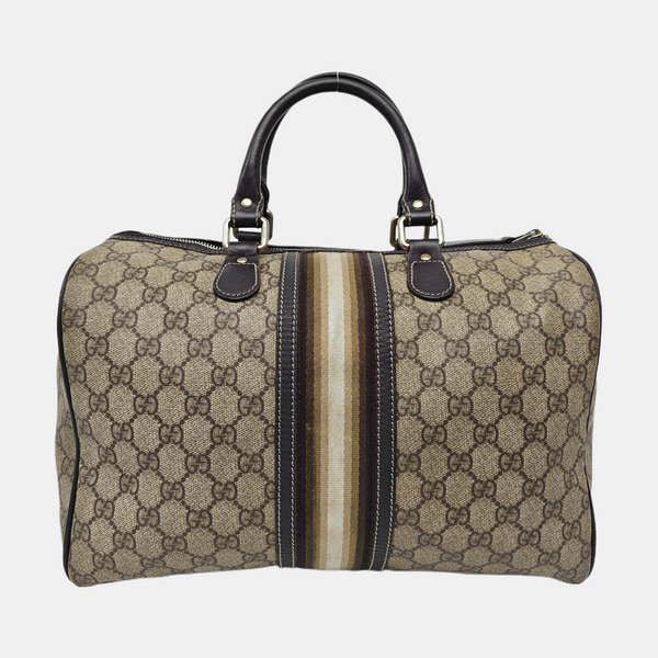 Monogram Coated Canvas Top Handle Bag Brown