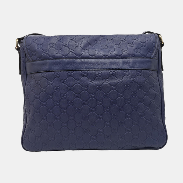 Monogram Calfskin Shoulder Bag Blue