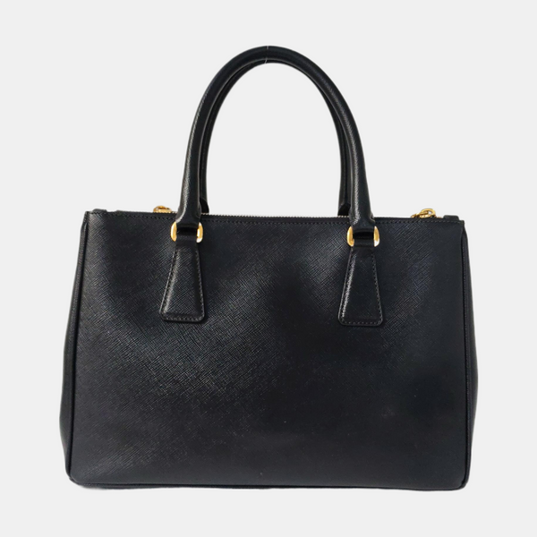 Galleria Large Saffiano Calfskin Black