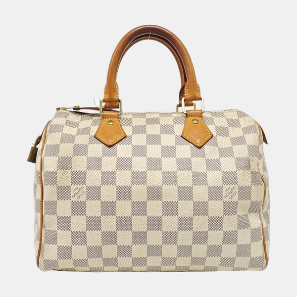 SPEEDY 25 Damier Azur Coated Canvas White
