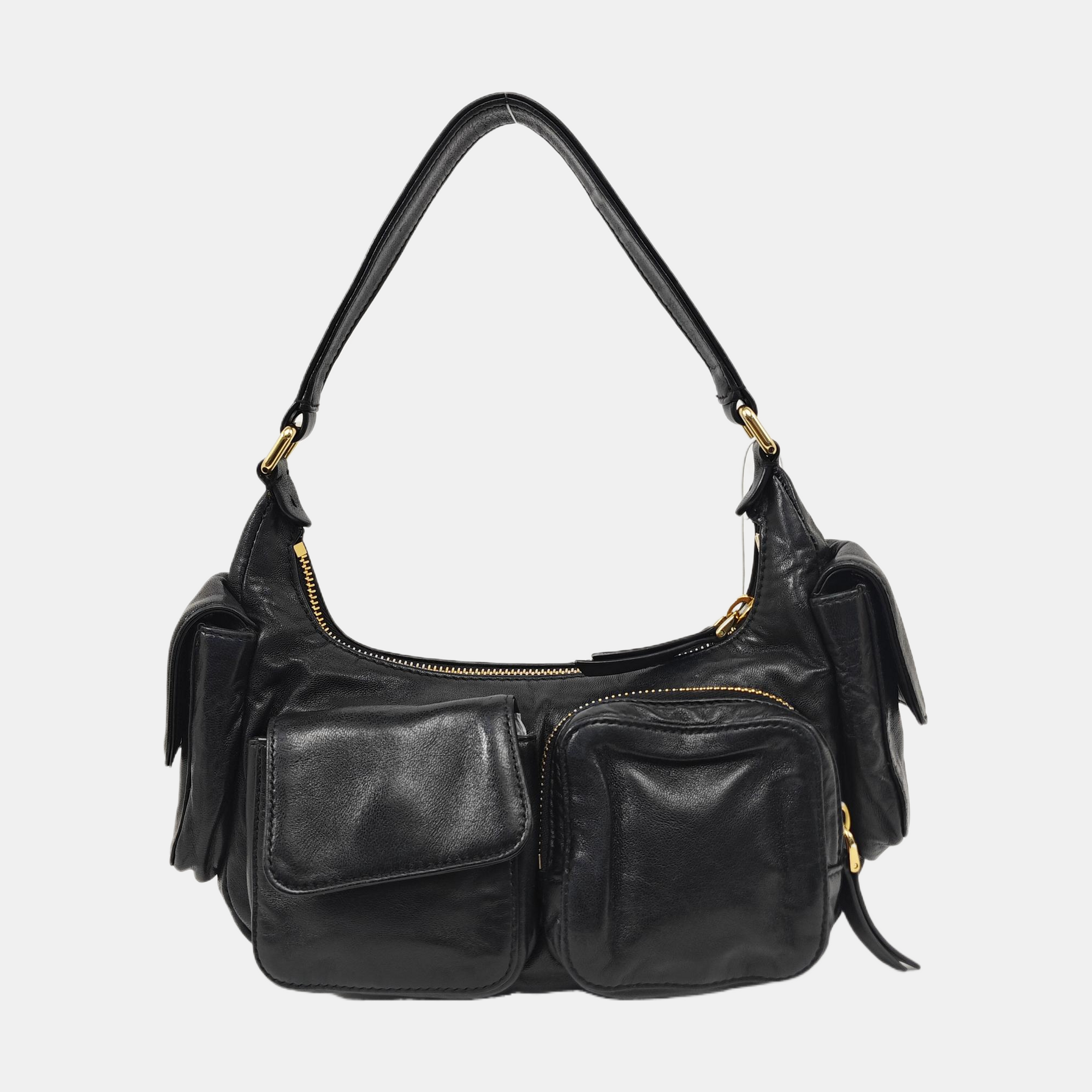 Lambskin Top Handle Bag Black