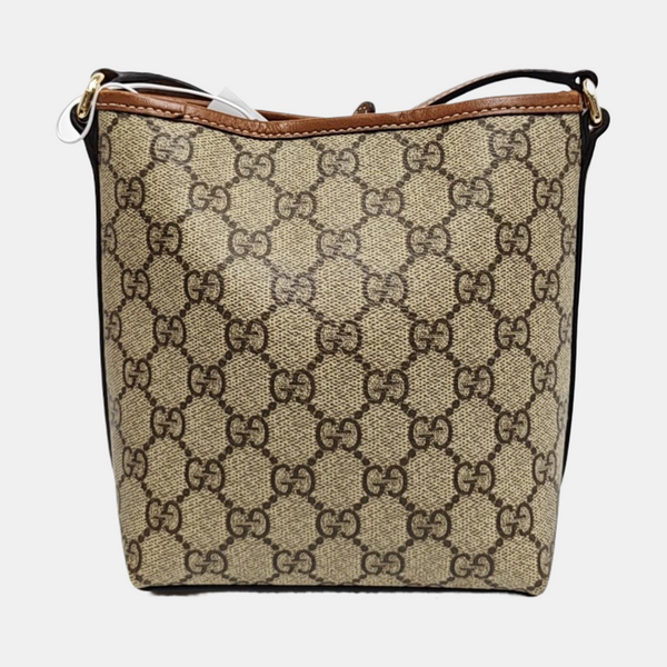 GG Emblem Monogram Coated Canvas Beige
