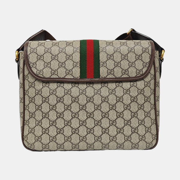 Ophidia Small Monogram Coated Canvas Beige
