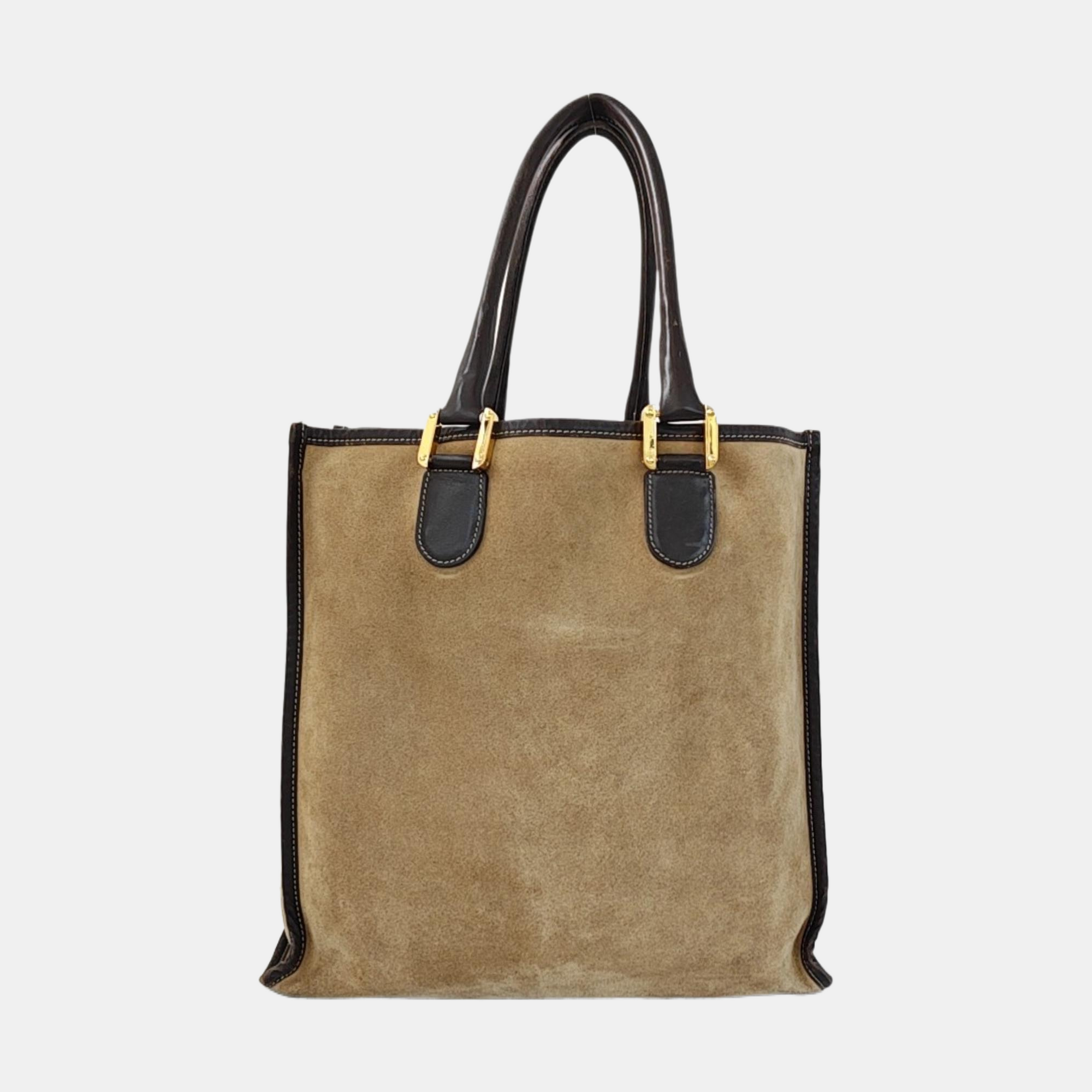 Suede Tote Bag Brown