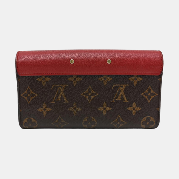 PALLAS Monogram Calfskin Red Wallet