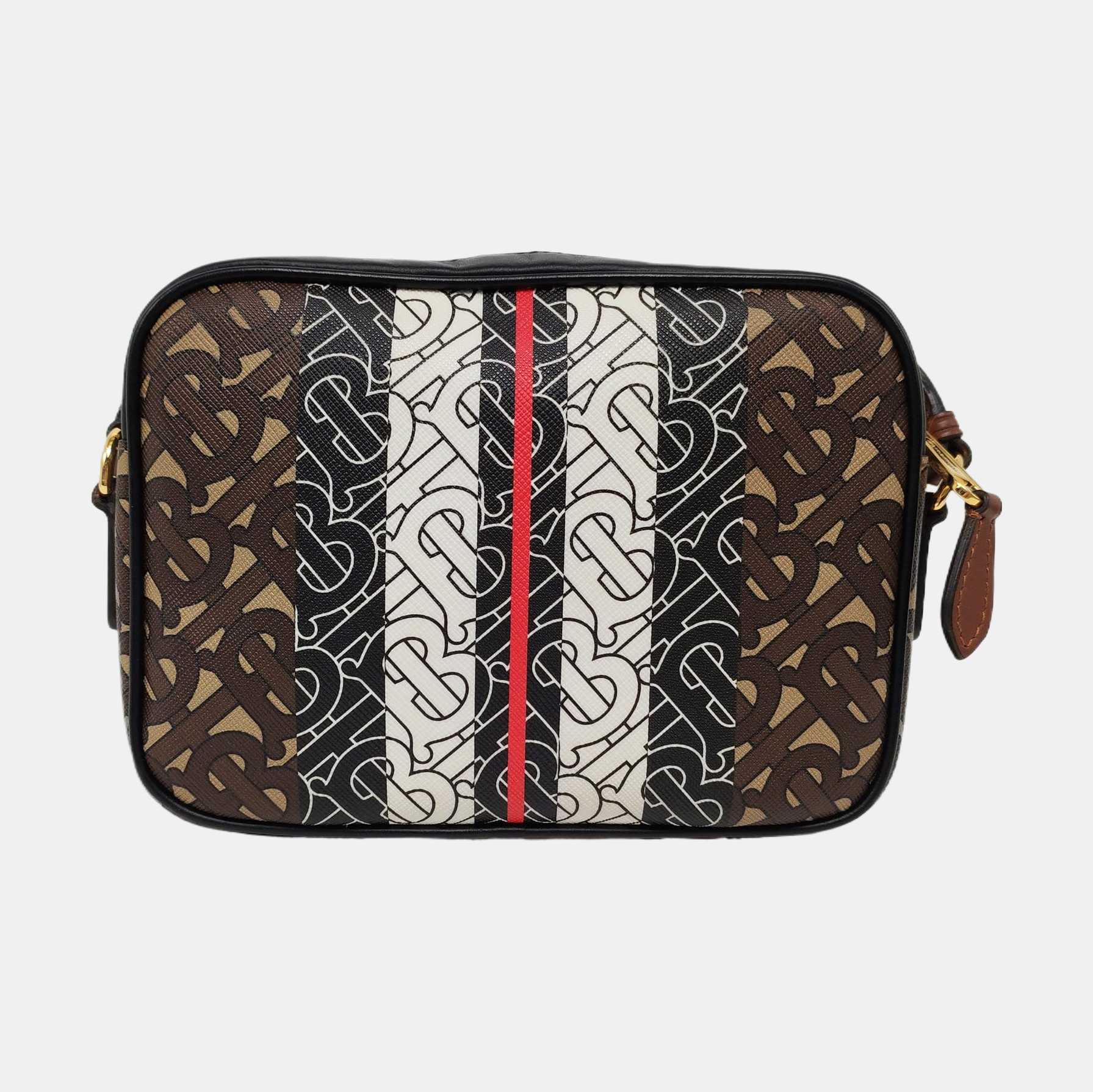 Coated Canvas Crossbody Bag Brown
