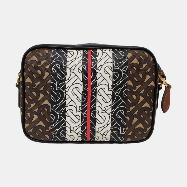 Coated Canvas Crossbody Bag Brown