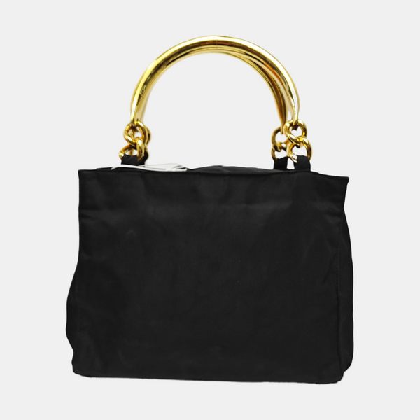 Nylon Top Handle Bag Black