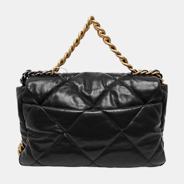 CHANEL 19 Large Quilted Lambskin Black